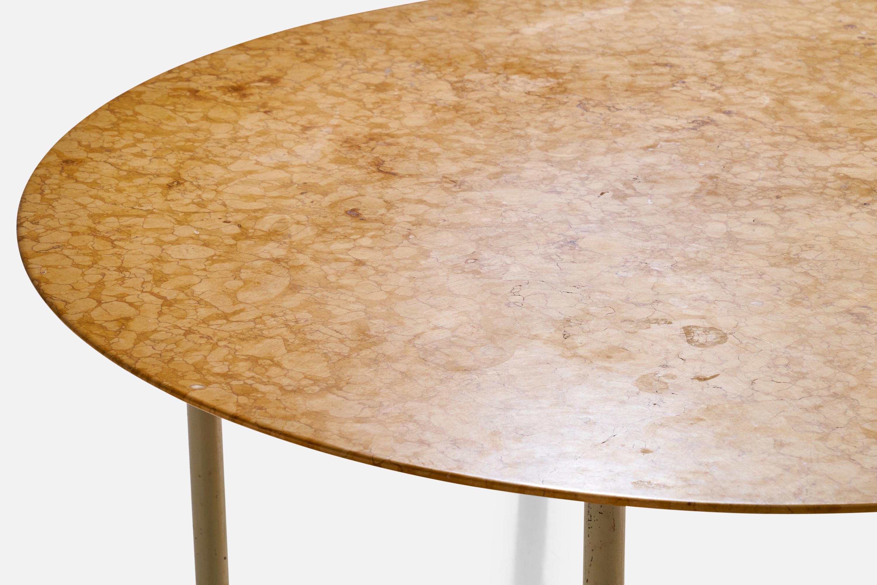 Acton Bjørn, table basse, marbre, acier, laiton, Danemark, années 1950 Bon état - En vente à High Point, NC