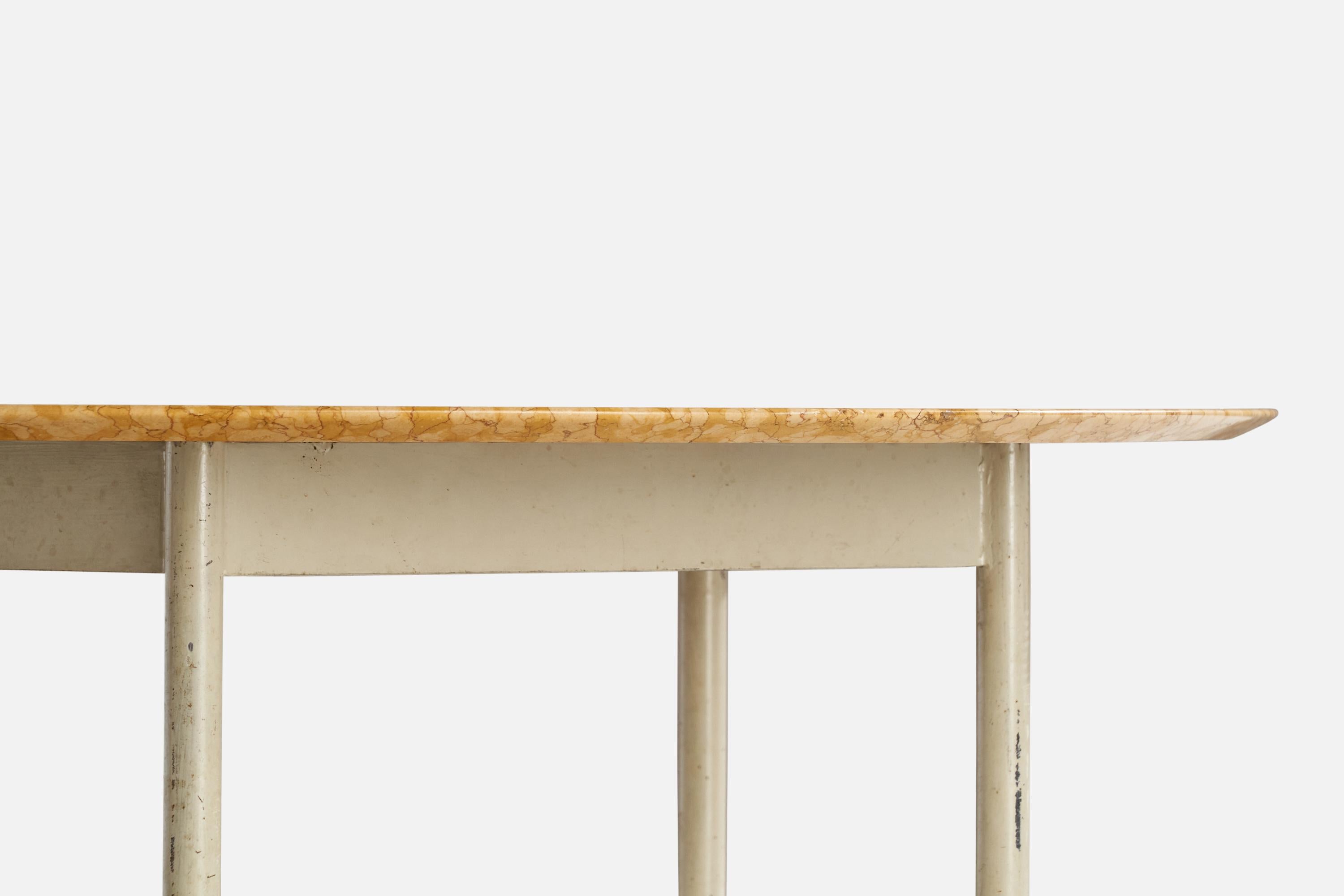 Acton Bjørn, table basse, marbre, acier, laiton, Danemark, années 1950 en vente 2