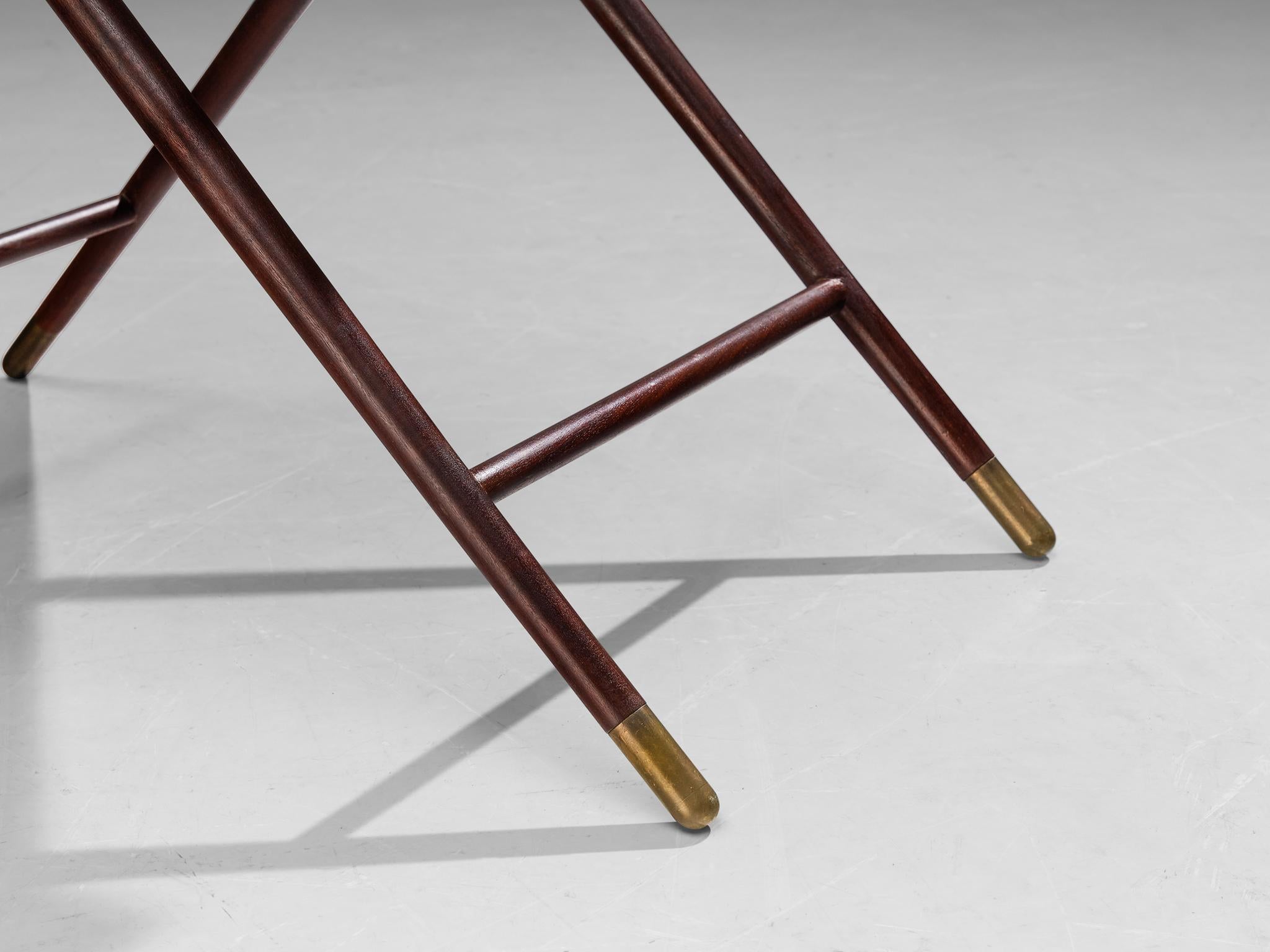 Mid-20th Century Acton Bjørn Extremely Rare Tray Table in Teak and Brass