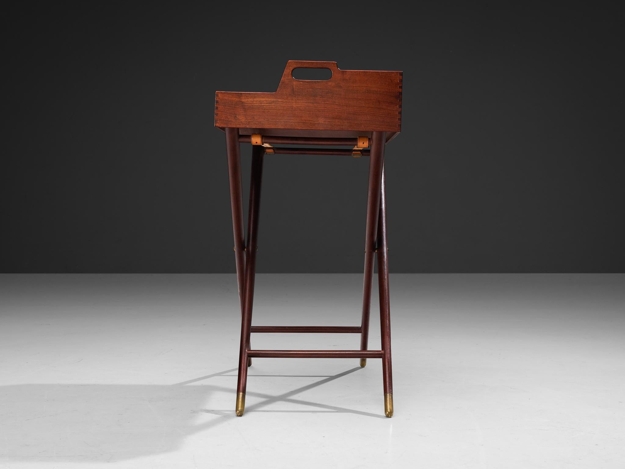 Acton Bjørn Extremely Rare Tray Table in Teak and Brass 2