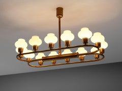 Acton Bjørn Large 14 Shades Chandelier of Opal Glass