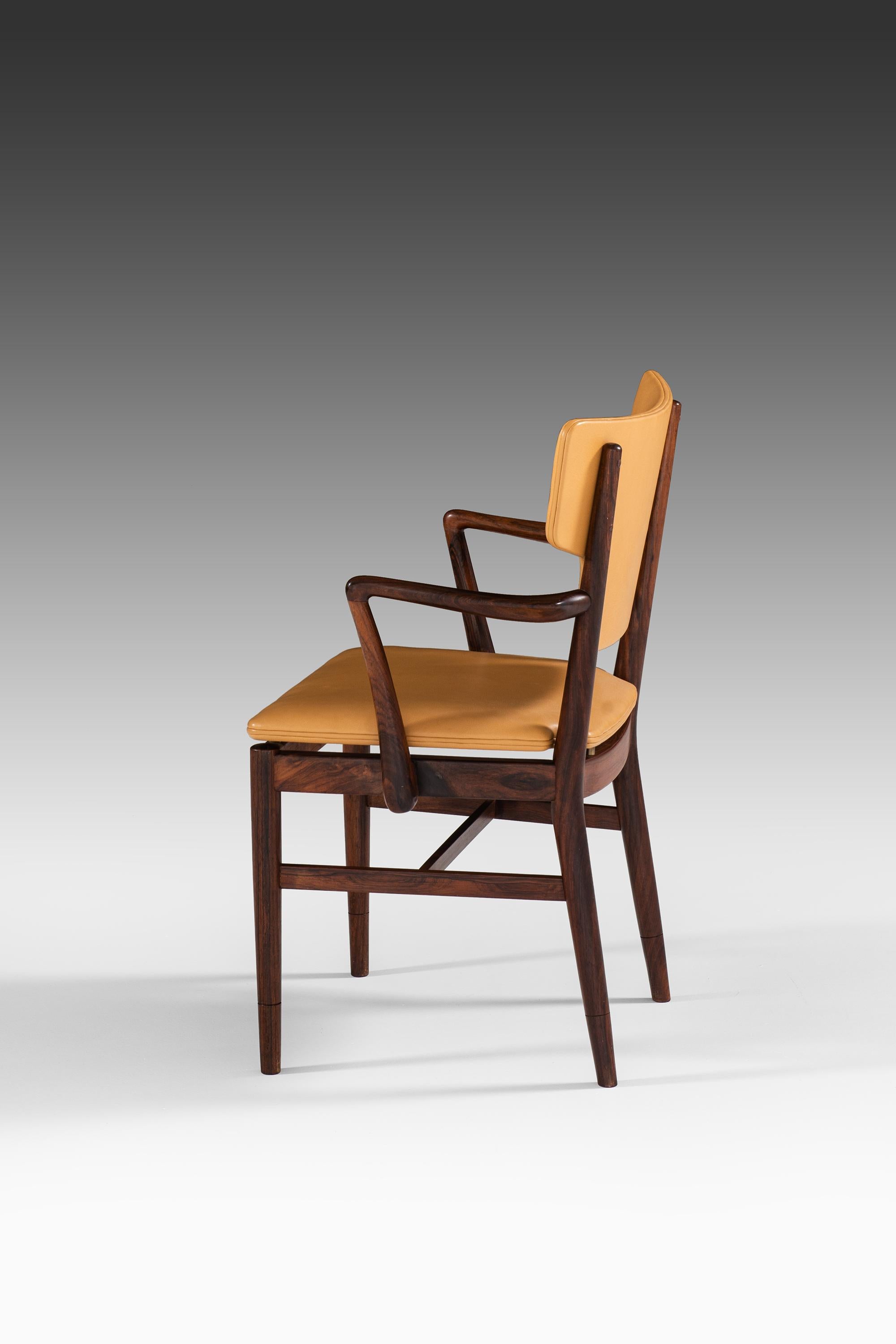 Leather Acton Bjørn & Vilhelm Lauritzen Armchair Produced by Willy Back in Denmark For Sale