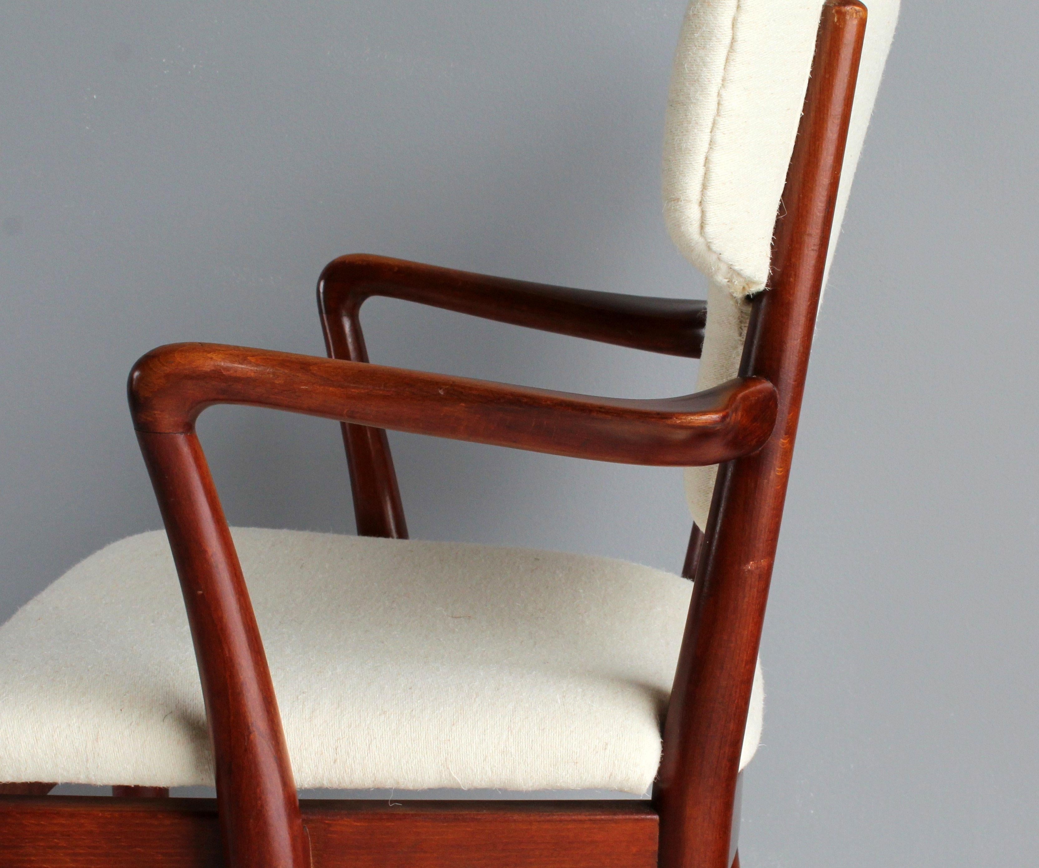 Acton Bjørn and Vilhelm Lauritzen 'Attribution' Armchairs, Beech, Fabric, 1940s In Good Condition In High Point, NC