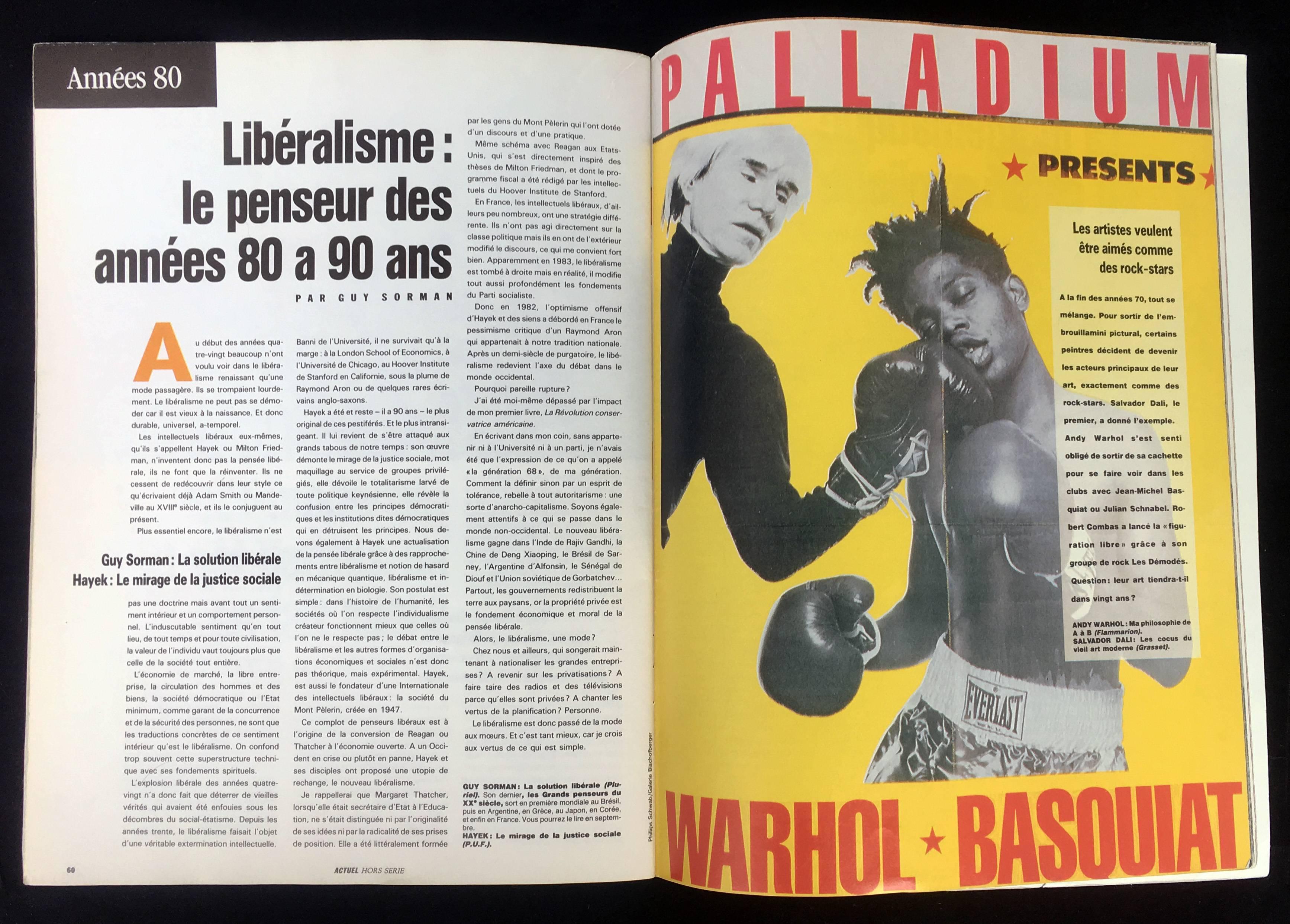 Late 20th Century Actuel 1989 Warhol Basquiat Boxing Poster Feature