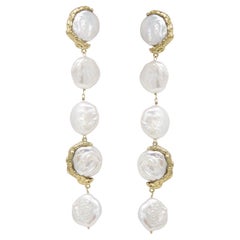 Ad Astra Gold-Plated Pearl Statement Earrings