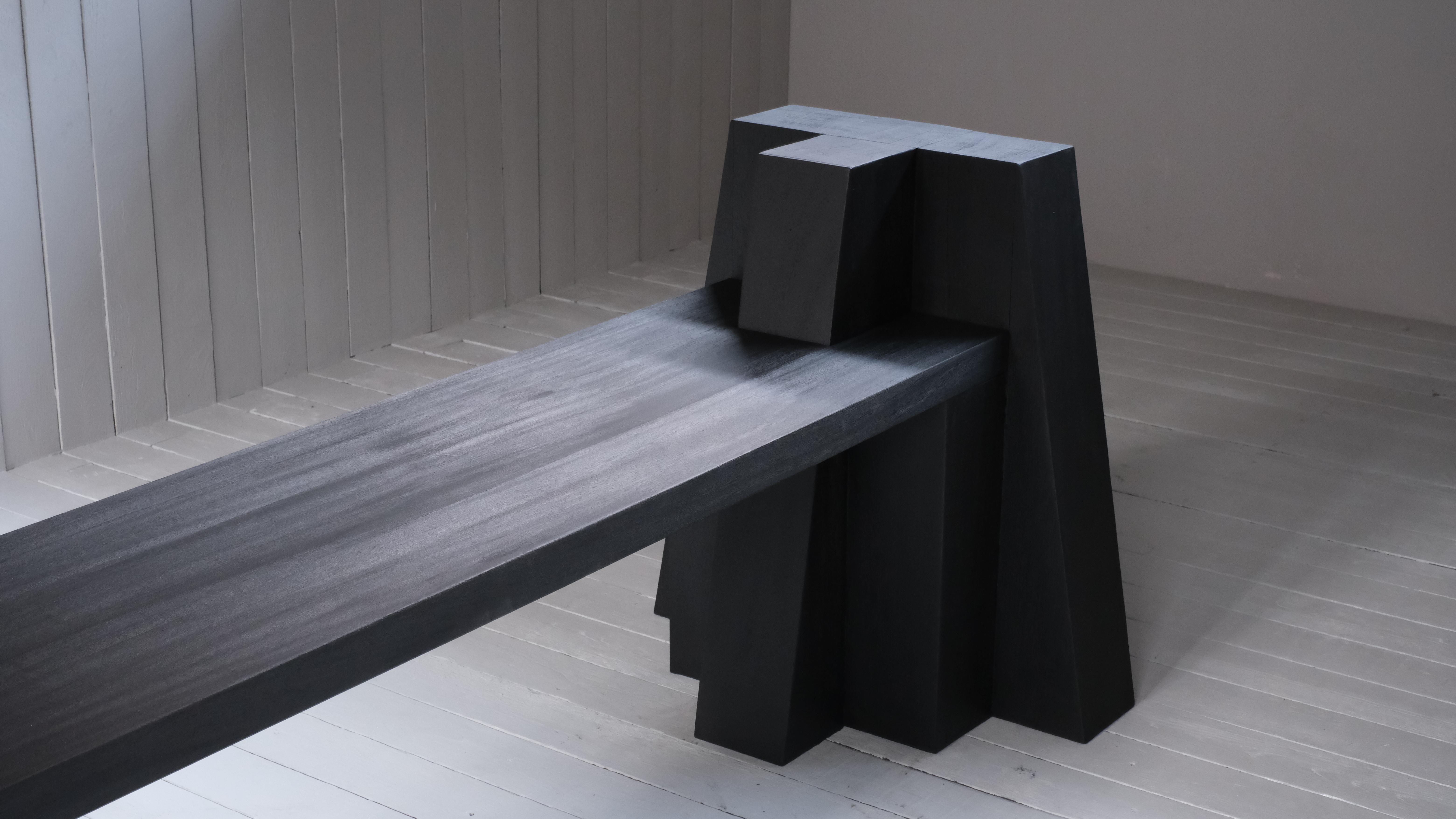 Modern AD Bench in Iroko Wood by Arno Declercq For Sale
