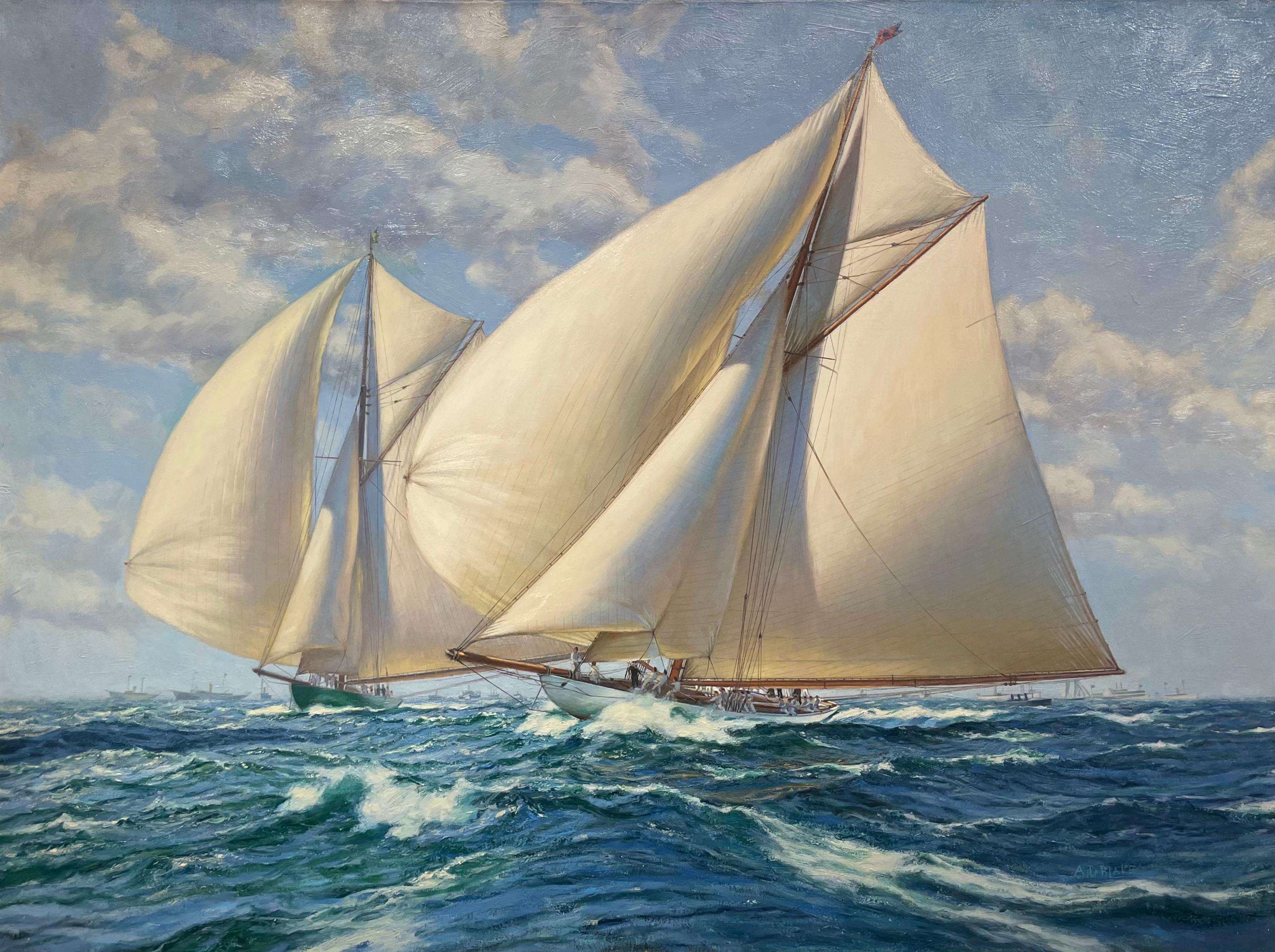 A.D. Blake Landscape Painting - 1899 America's Cup
