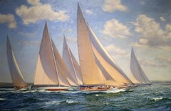 Ranger leads the J Class fleet in the race from  Mattapoisett to Edgartown, 1937