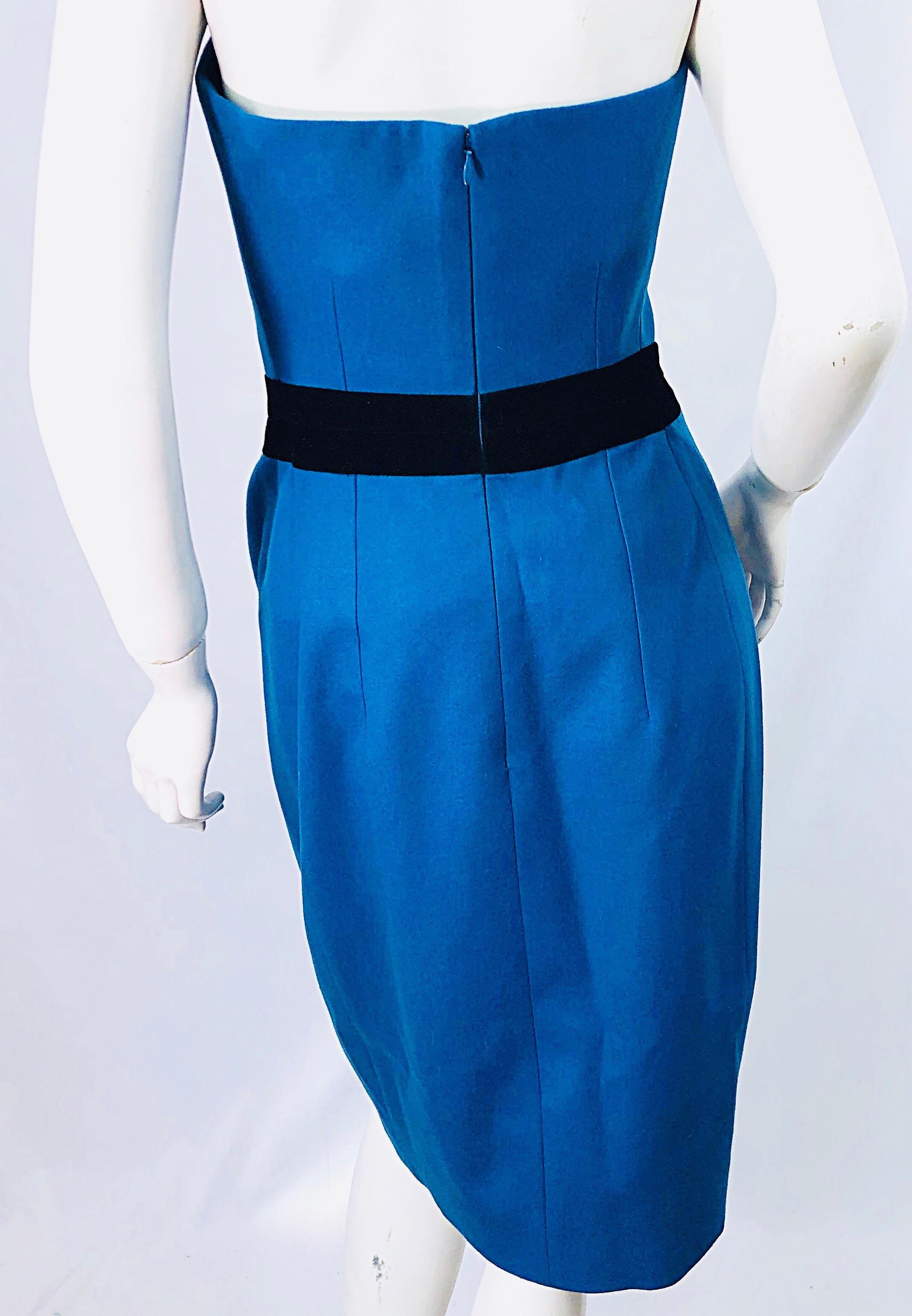 Ad Campaign Yves Saint Laurent YSL Fall / Winter 2008 Turquoise Blue Dress For Sale 3