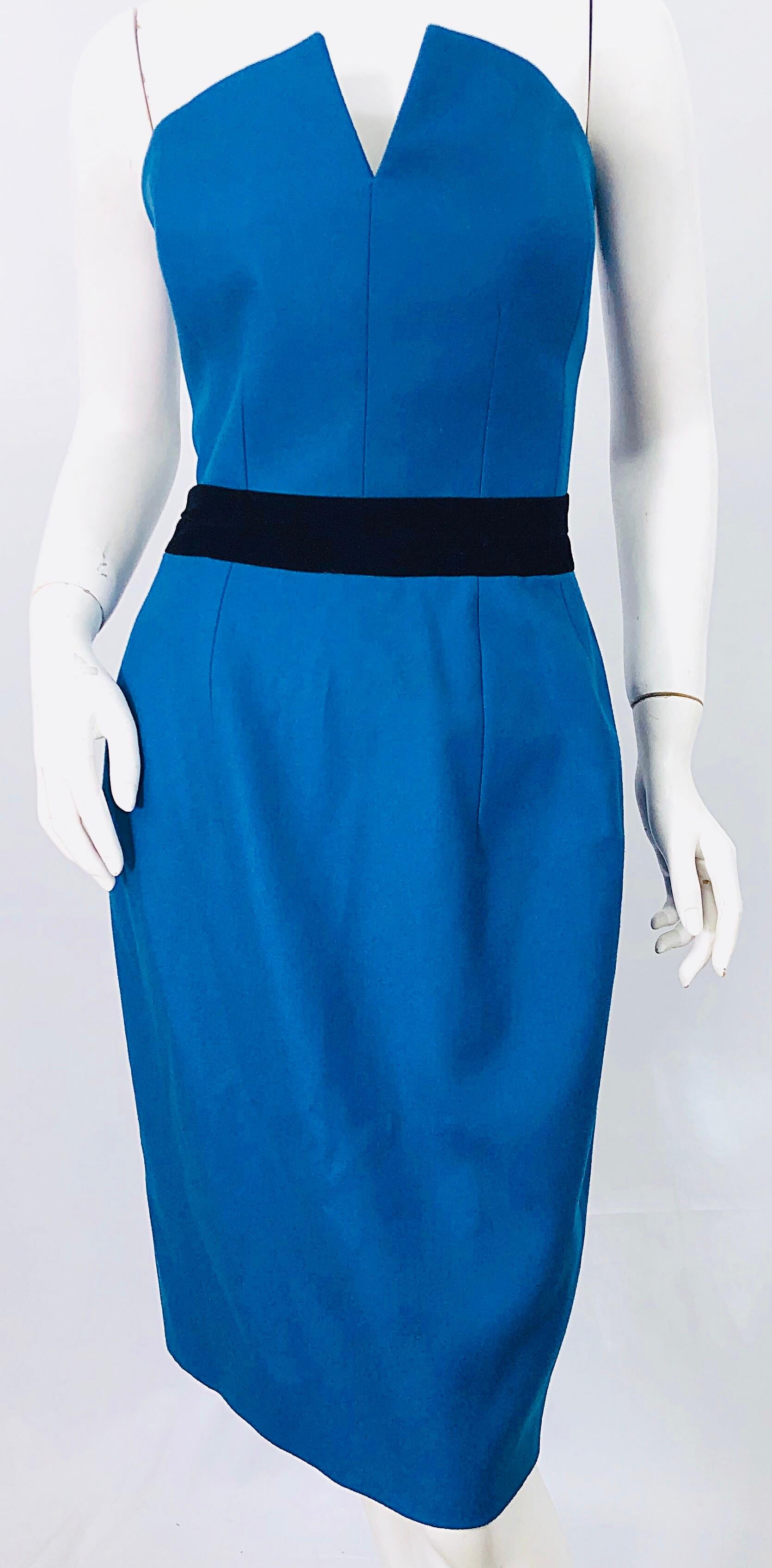 Women's Ad Campaign Yves Saint Laurent YSL Fall / Winter 2008 Turquoise Blue Dress For Sale