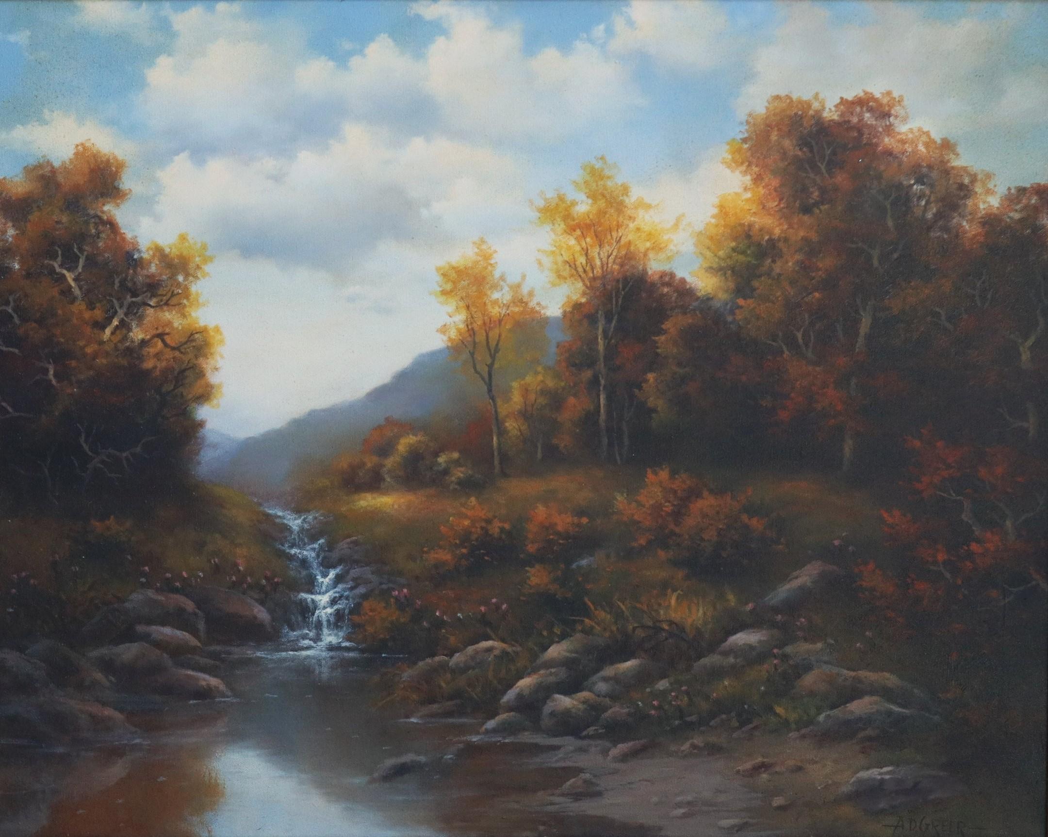 Autumnal Mountain Landscape with Creek