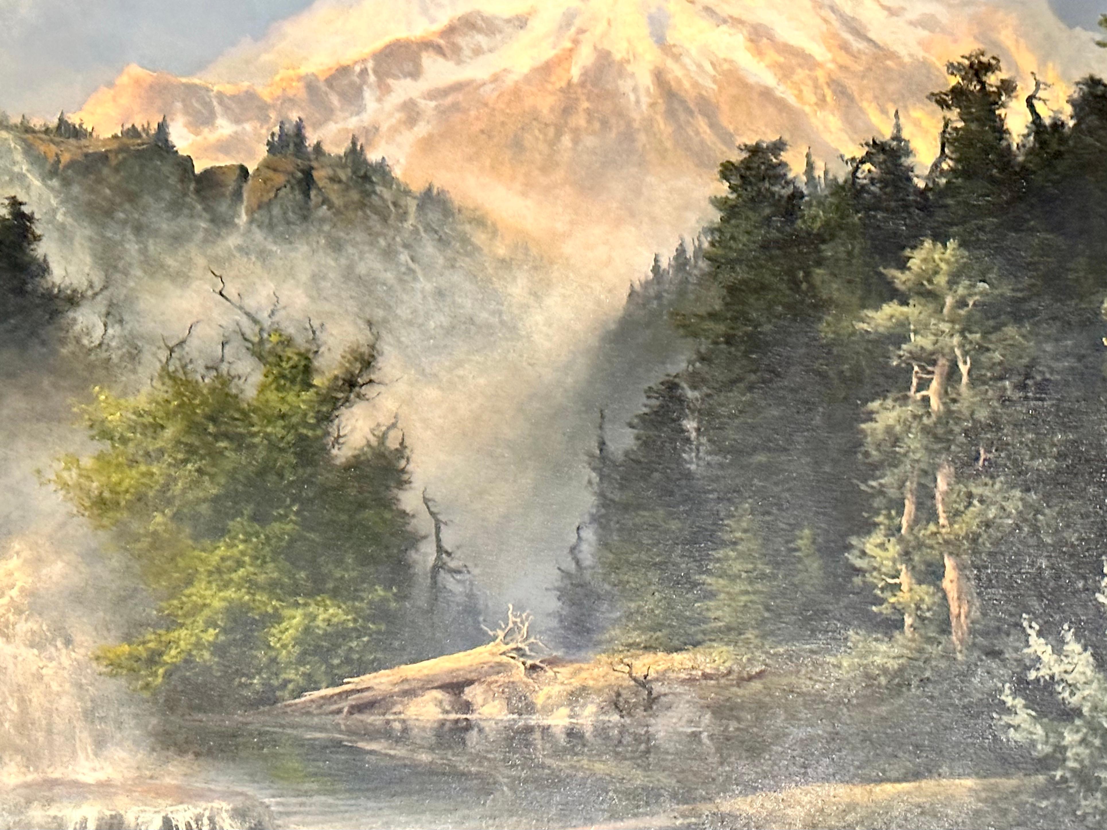 « Colorado Falls », A.D. Greer, huile sur toile originale, 45 x62, paysage de montagne en vente 4