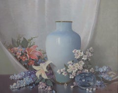 Floral Still-life with Light Blue Vase