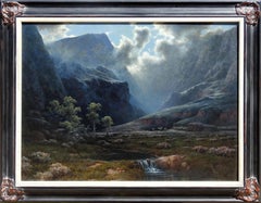 "Moonlight", A.D. Greer, Original Oil on Canvas, 30x40 in., Mountain Landscape