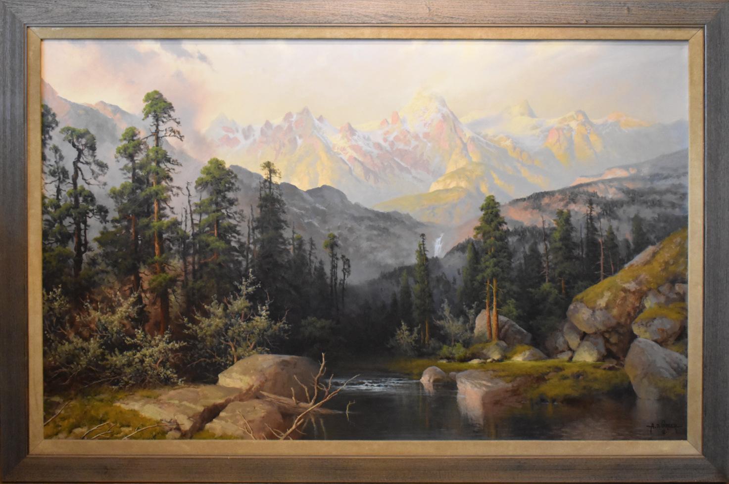 "SMALL FALLS" COLORADO, MONTANA, UTAH, WASHINGTON 51 X 75 GERAHMT A.D. GREER