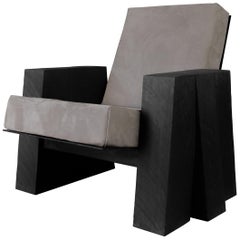 AD Lounge Chair, Sculpted Iroko Wood, Arno Declercq