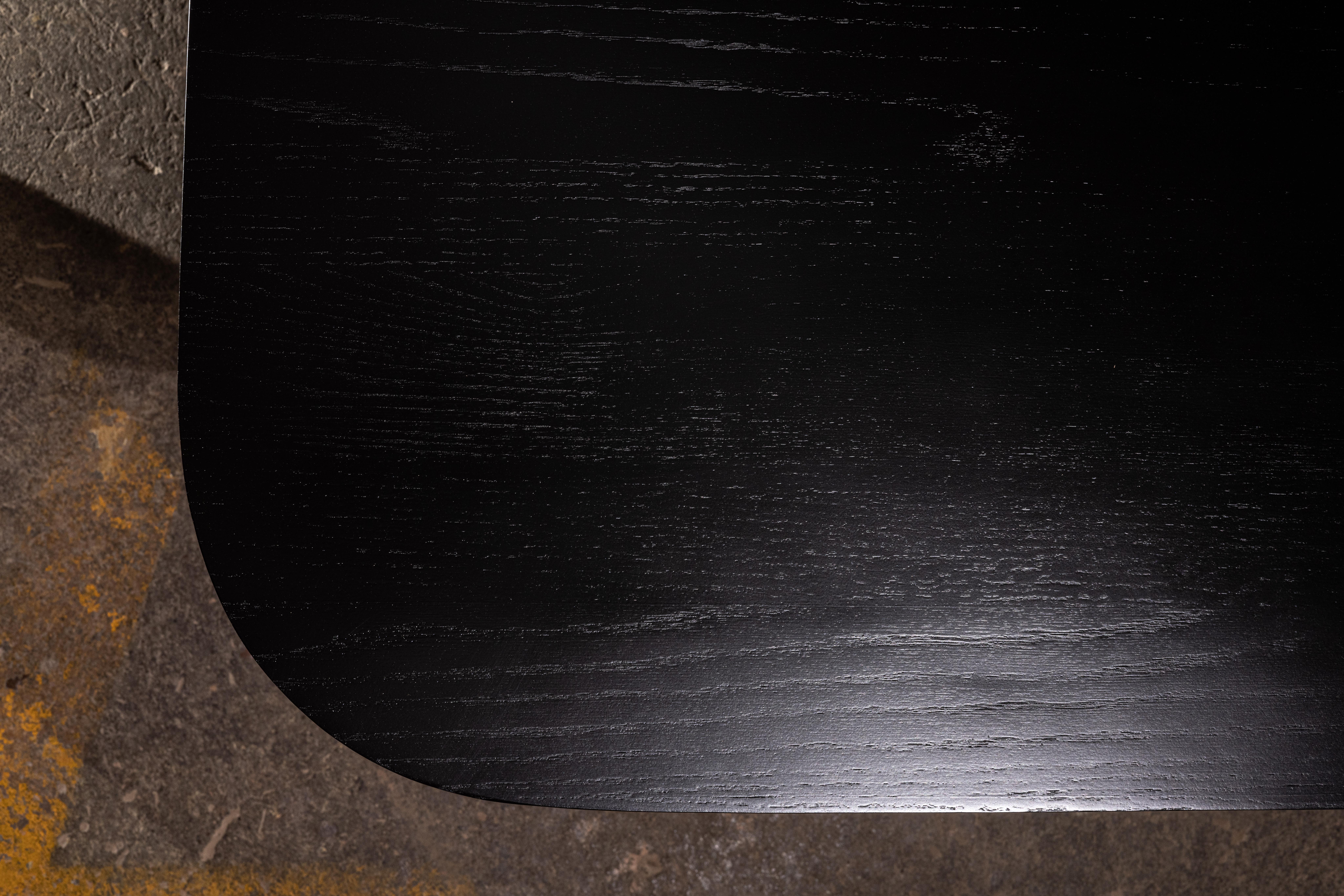 Modern Ad Meliora Dining Table in Black Solid Oak by No Age Studio For Sale