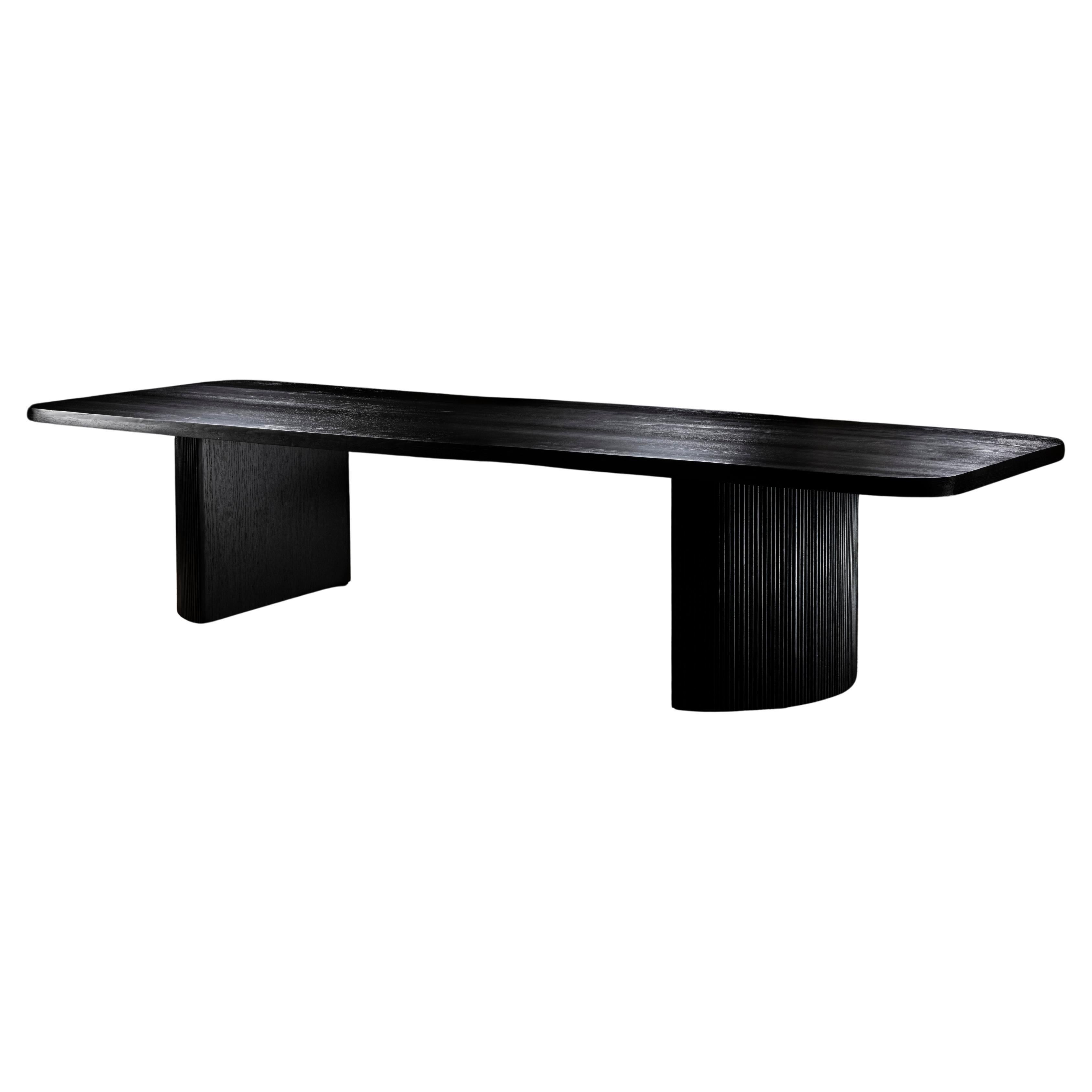 Ad Meliora Dining Table in Black Solid Oak by No Age Studio For Sale