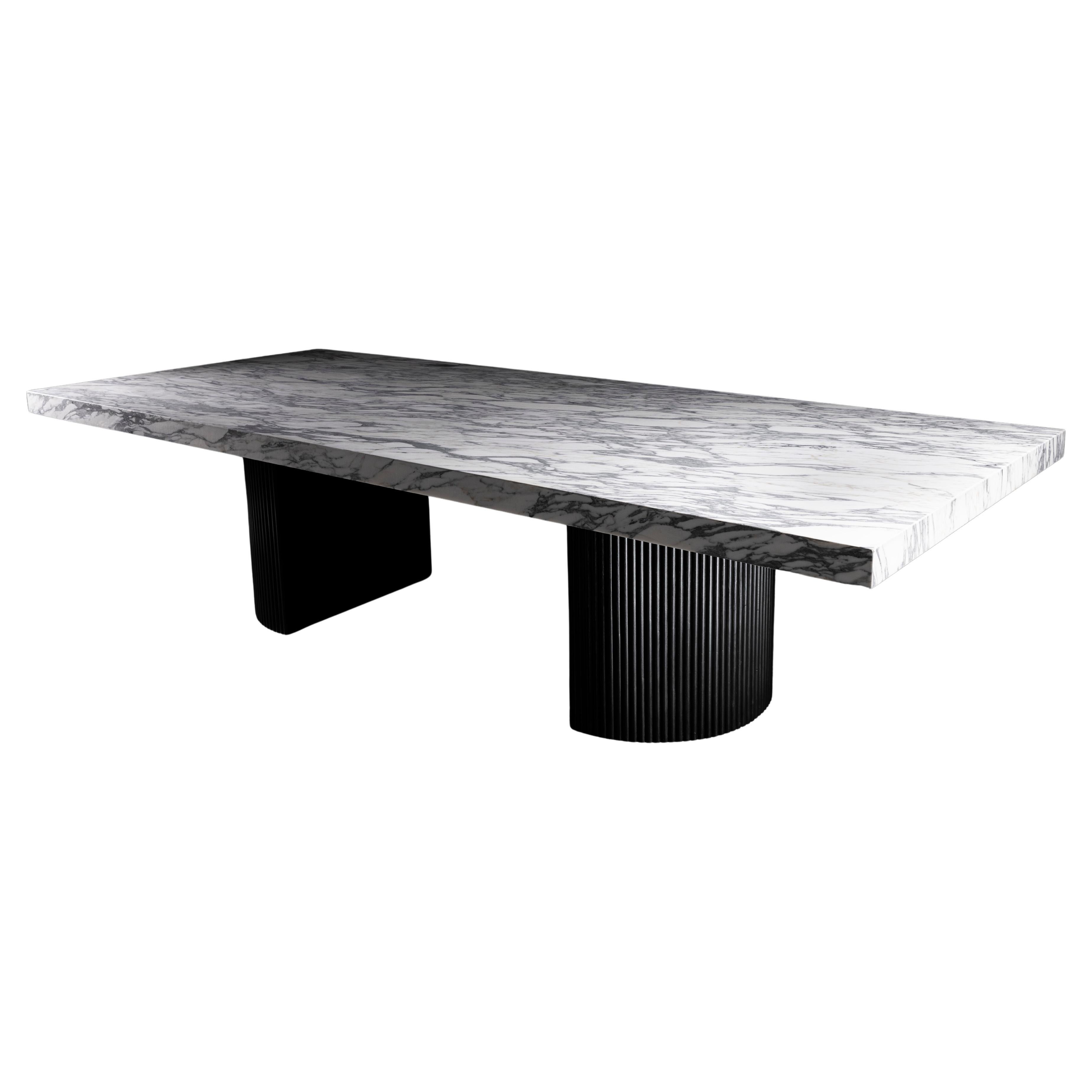 Ad Meliora Dining Table in Oak & Arabescato Corchia Marble by No Age Studio