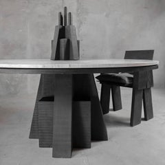 AD Skulpturaler Stuhl:: Skulpturales Iroko-Holz:: Arno Declercq