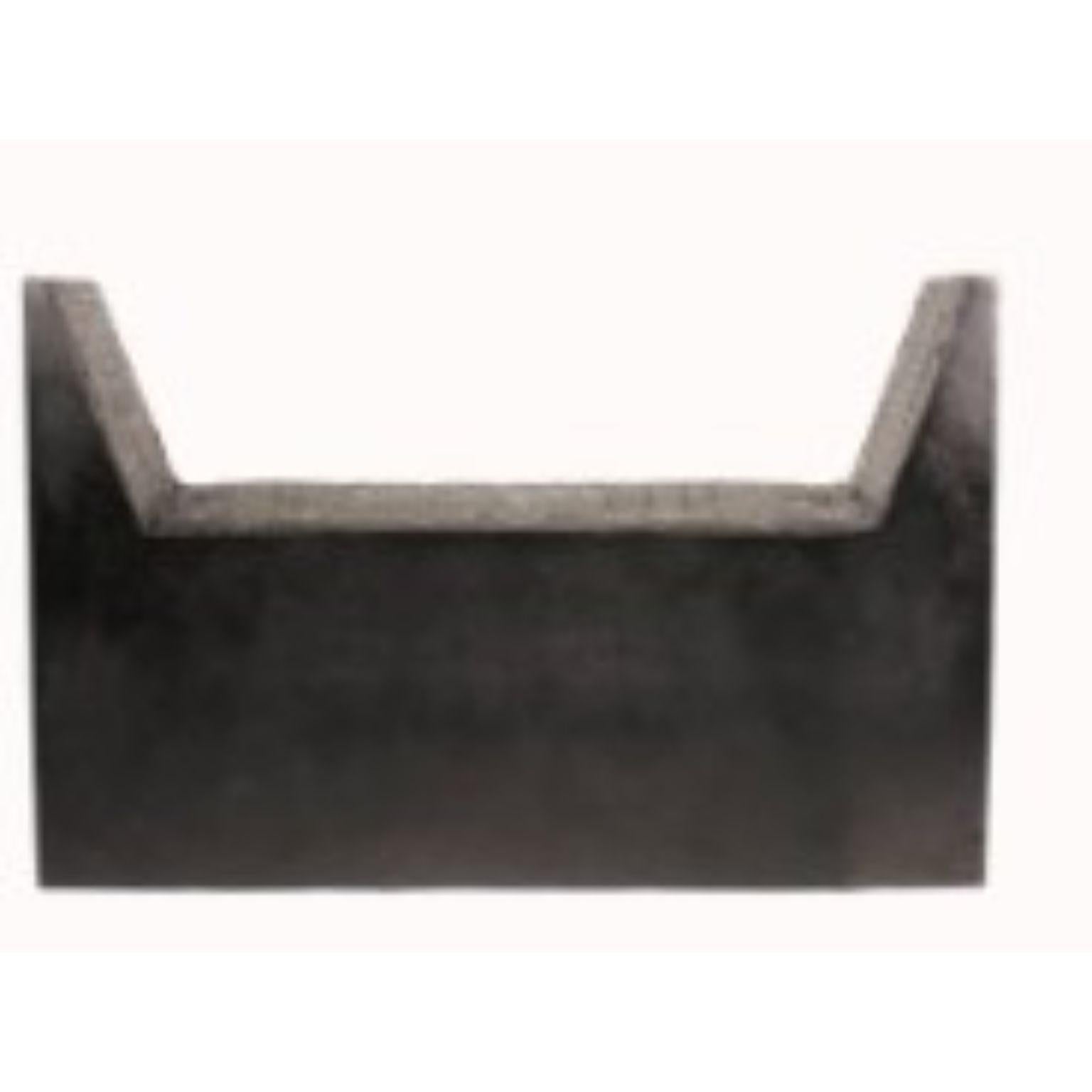 Modern U-shaped Form Rubber seat and Burned Steel Large Stool by Arno Declercq For Sale