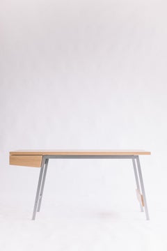 AD7 Desk in Solid White Oak and Cold Rolled Steel by Atlas Industries