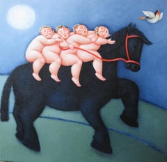 De vier Heemskinderen Cuatro hijos de Aymon Acryl Pintura sobre lienzo En Stock
