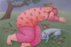 Zoete Middagslaap Sweet Afternoon Nap Fat Lady Naive Dog In Stock