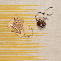 Ada Contemporary Modern Kilim Rug, Wool Handwoven Sand & Yellow