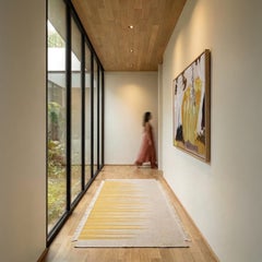Tappeto da corridoio Ada, stile contemporaneo e moderno, in lana tessuta a mano, color sabbia e giallo