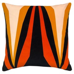 Ada Geometric Ochre Velvet Cushion