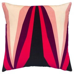 Ada Geometric Pink Velvet Cushion