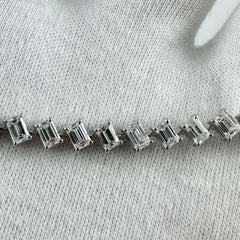 ADA Jewelry 7.20ct Emerald Cut Diamond Tennis Bracelet in 14K White Gold