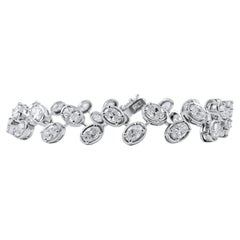 Pulsera de ADA Jewelry de 8 quilates, con corte ovalado y bisel «Double Bubble», en oro blanco de 14K