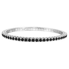 ADA Jewelry Black Diamond Stretch Bracelet, 4.51 Carats, 14K Yellow Gold