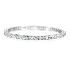 ADA Jewelry Stretch-Armband, 3,15 Karat, 14 Karat Roségold, natürliche Diamanten
