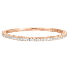 Pulsera elástica de ADA Jewelry, 3,15 quilates, oro rosa de 14K, diamantes naturales