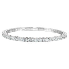 Pulsera elástica de ADA Jewelry, 3,15 quilates, oro blanco de 14K, diamantes naturales