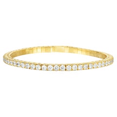 ADA Jewelry Stretch-Armband, 3,15 Karat, 14-karätiges Gelbgold, natürliche Diamanten