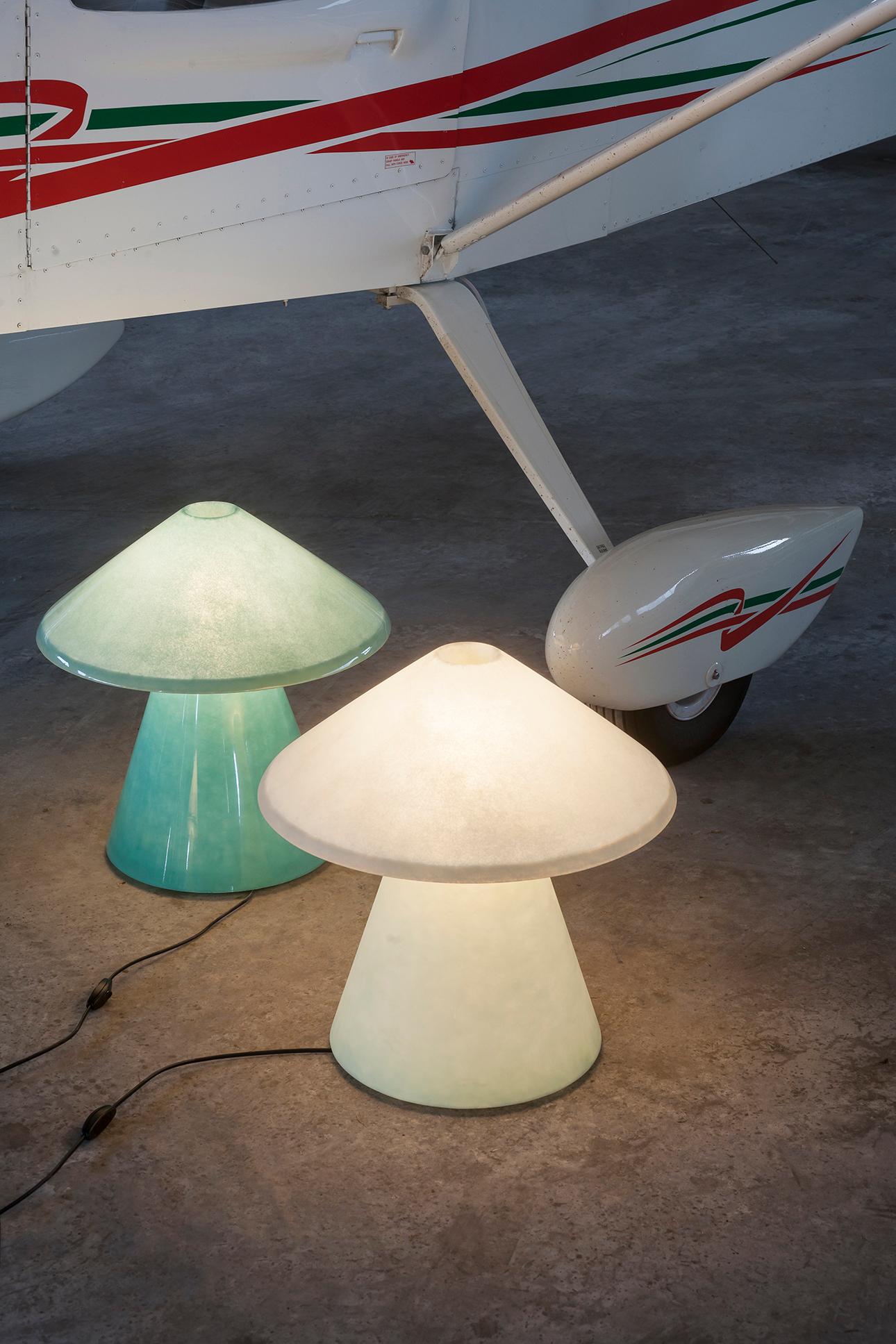 Italian A.D.A Lamp A in Shiny Fiberglass by Umberto Riva