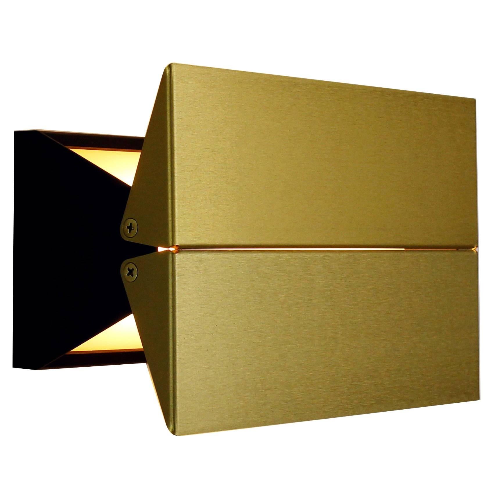 Outdoor Rated Ada Sconce 9 Black & Brass by Ravenhill Studio For Sale