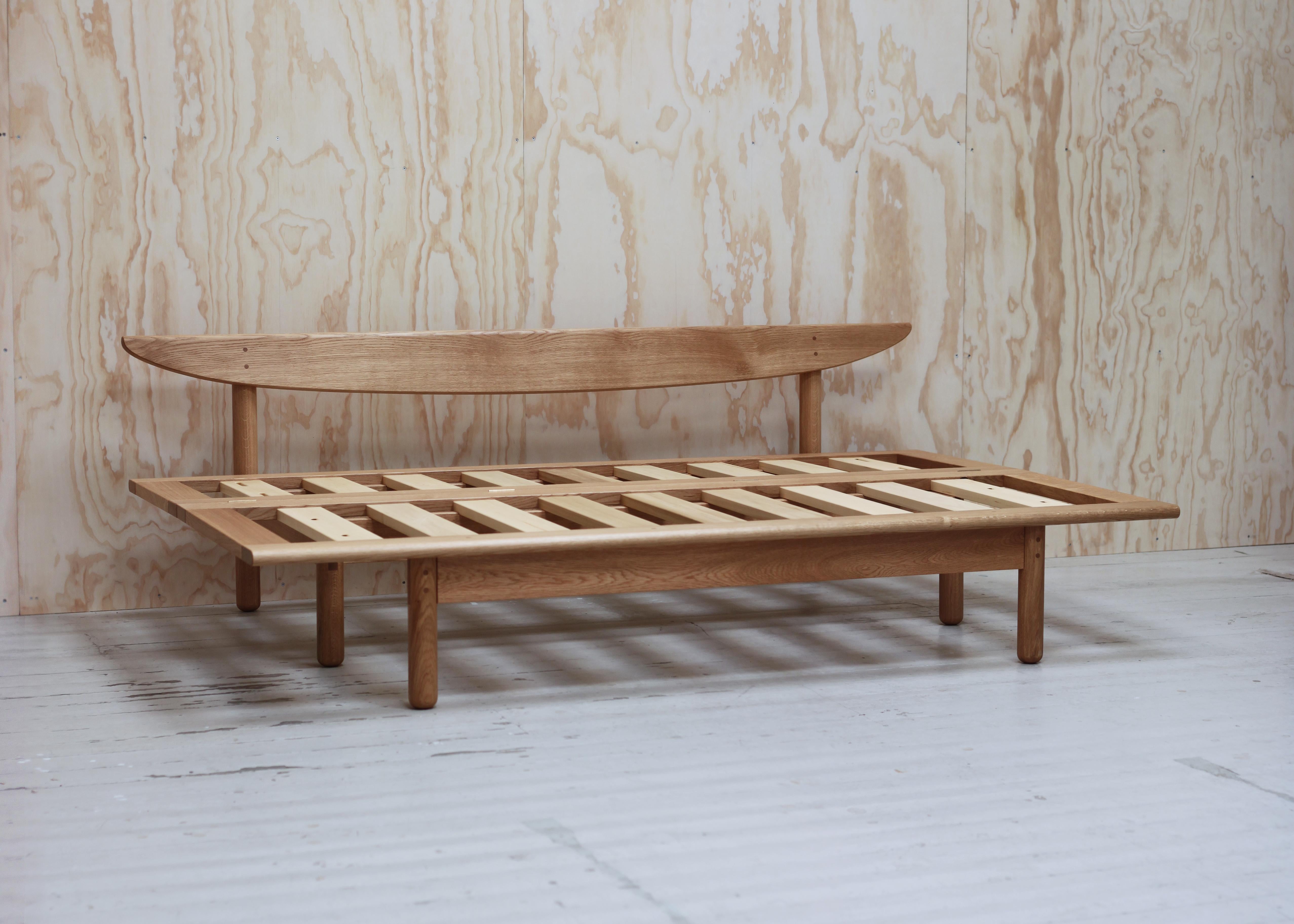 Handmade Ada Sofa, Contemporary Daybed/Futon - Oak, Wool Fabric - by BACD studio In New Condition For Sale In Værløse, DK