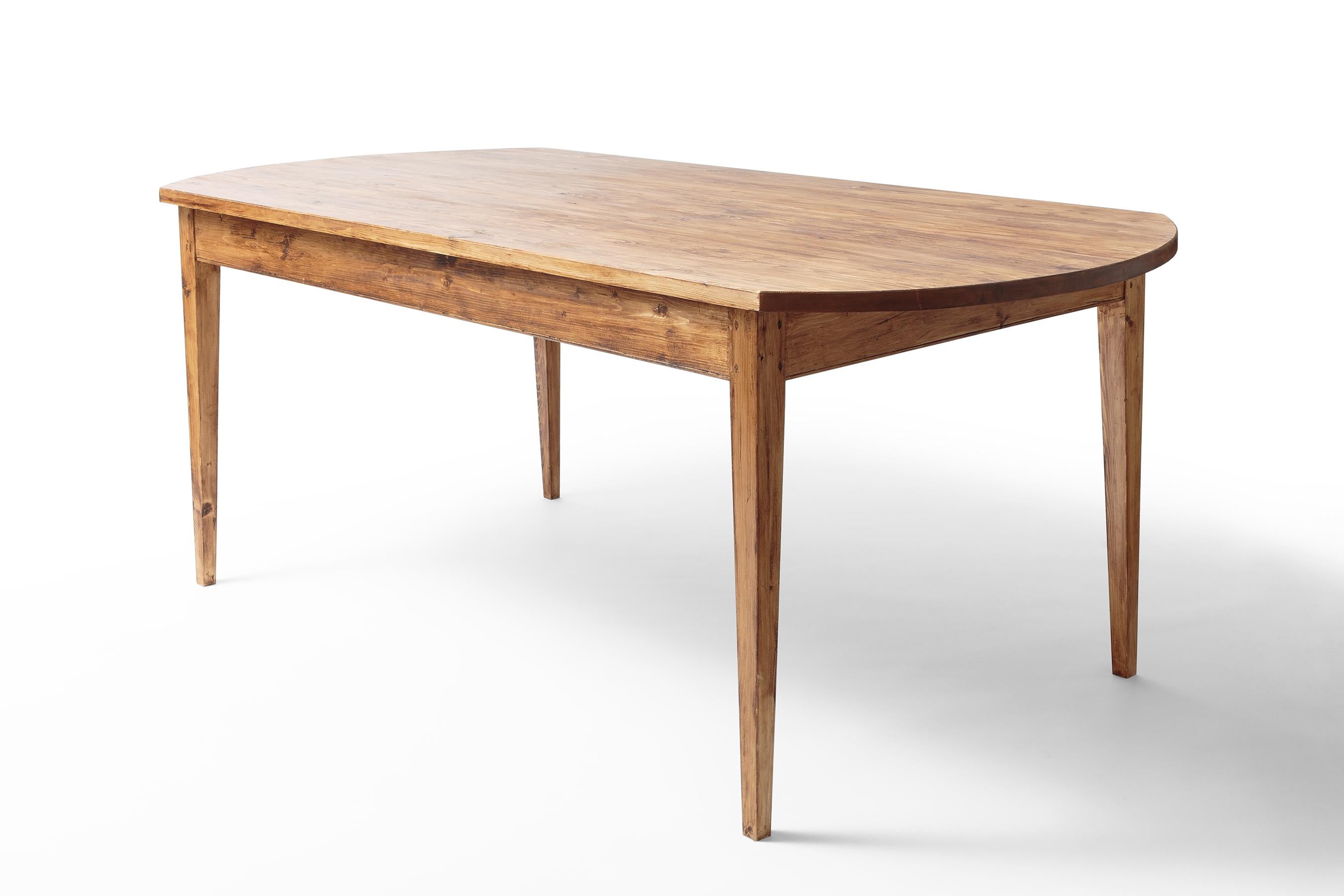 Shaker Adair Table, Refined English Rustic Dining Table in Pine For Sale