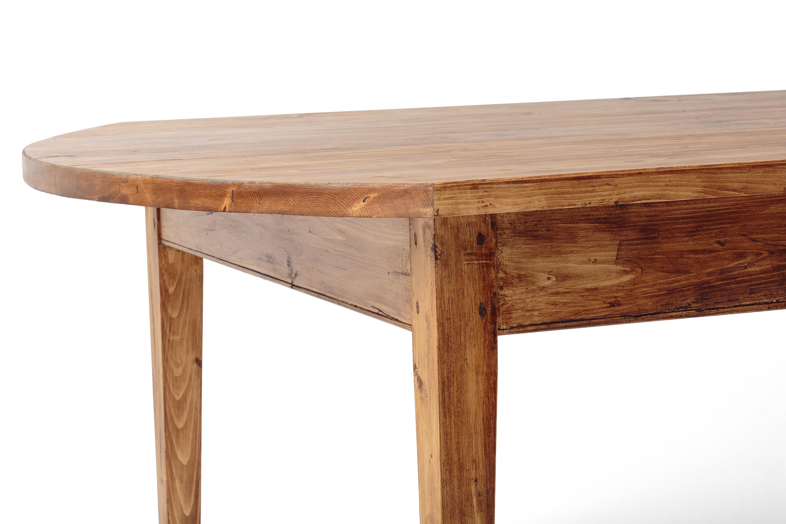 Beaded Adair Table, Refined English Rustic Dining Table in Pine For Sale