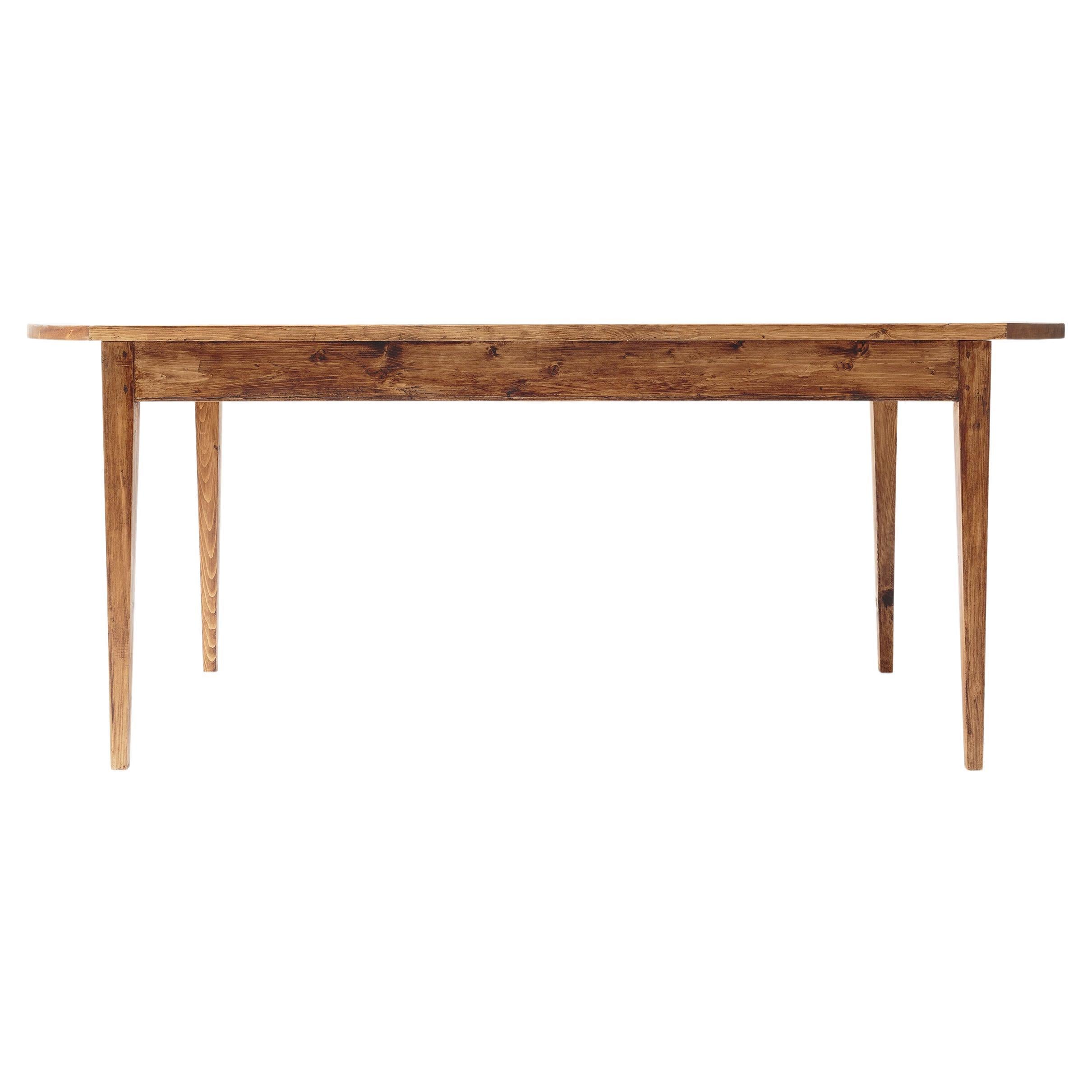 Adair Table, Refined English Rustic Dining Table in Pine For Sale