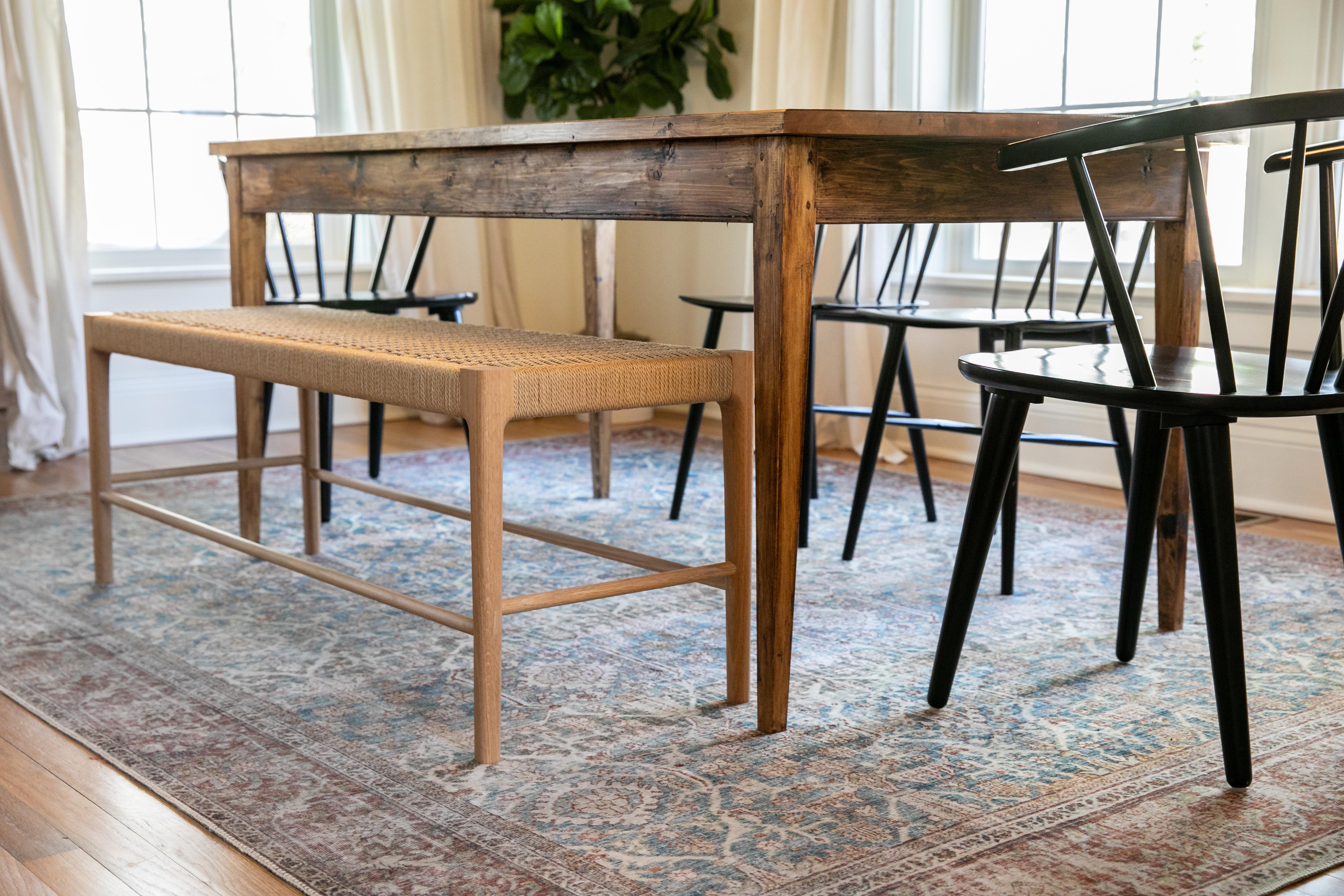 Beaded Adair Table, Refined English Rustic Dining Table in Spruce