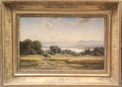WAAGEN German Romantic Landscape Tegern Lake Montains Bavaria Mid 19th