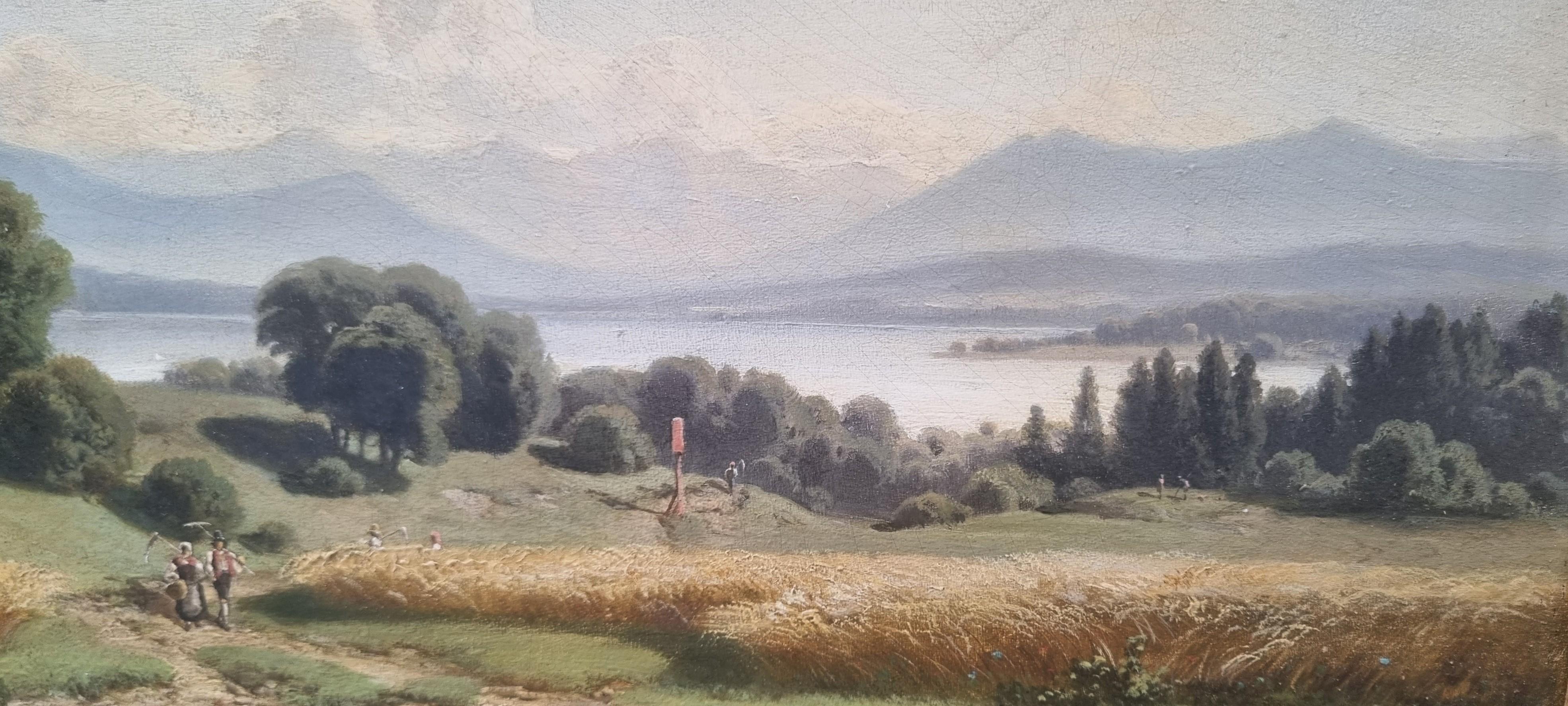 Adalbert Waagen
Múnich, 1834 - Bertesgaden, 1898
A orillas del lago Tegern, en el sur de Baviera
Óleo sobre tabla
Firmado y fechado abajo a la izquierda 