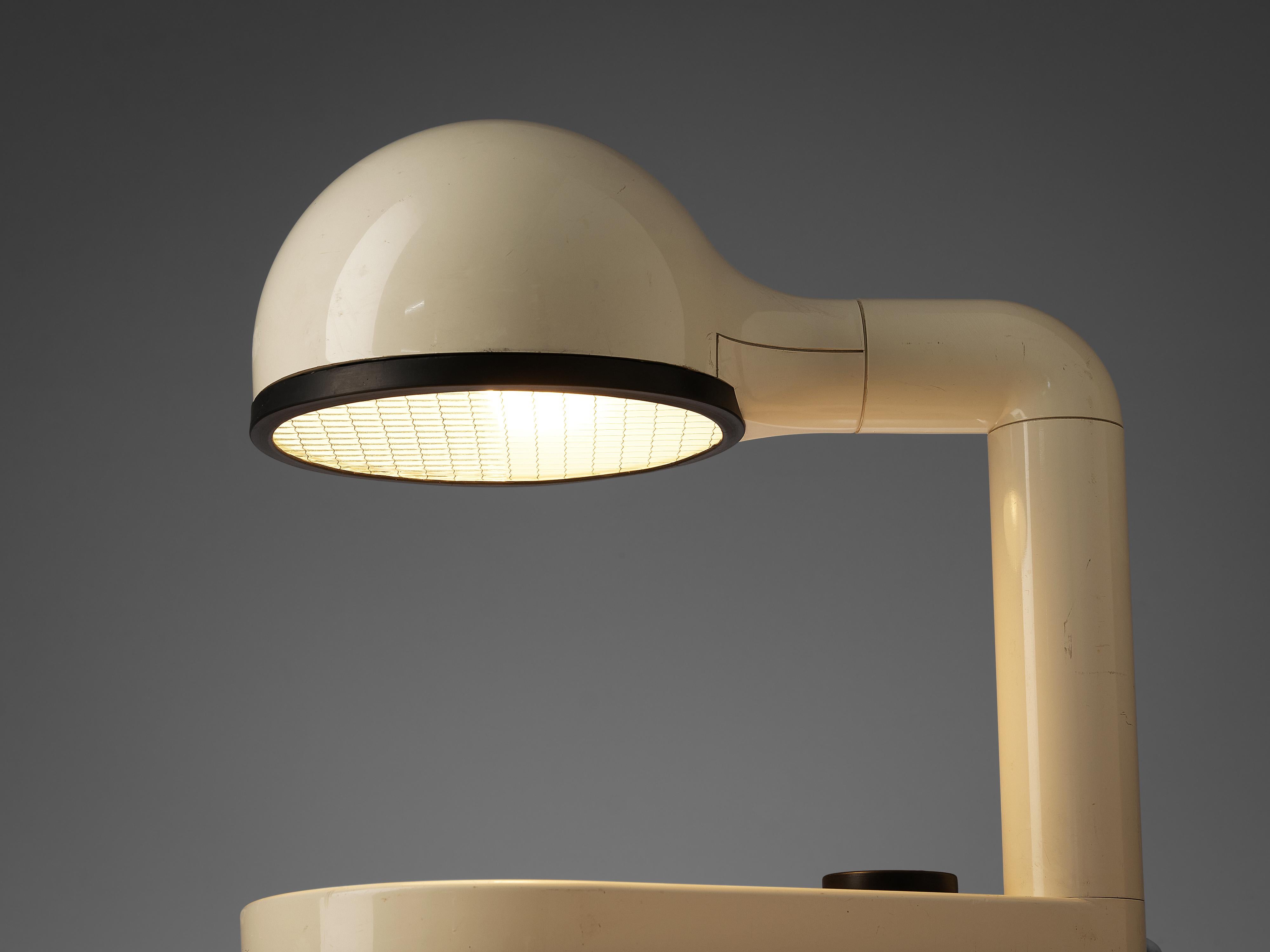 Mid-Century Modern Adalberto Dal Lago for Bieffeplast White Table Lamp