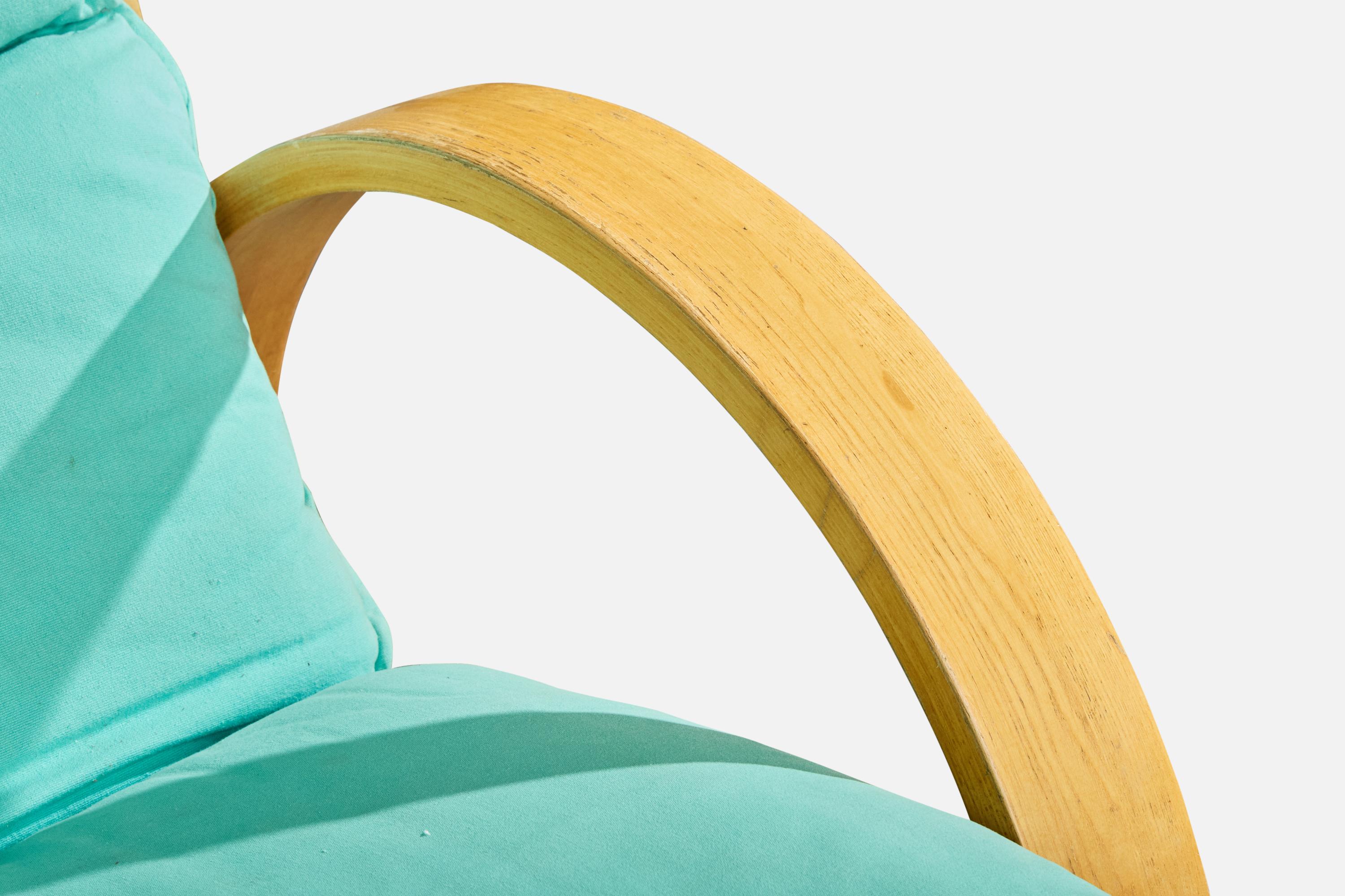 Adalberto Dal Lago, Lounge Stühle, Holz, Stoff, Italien, 1970er im Angebot 4